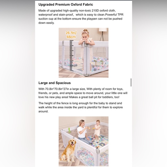 Dripex Foldable Baby Playpen in Light Grey - Picture 12 of 13